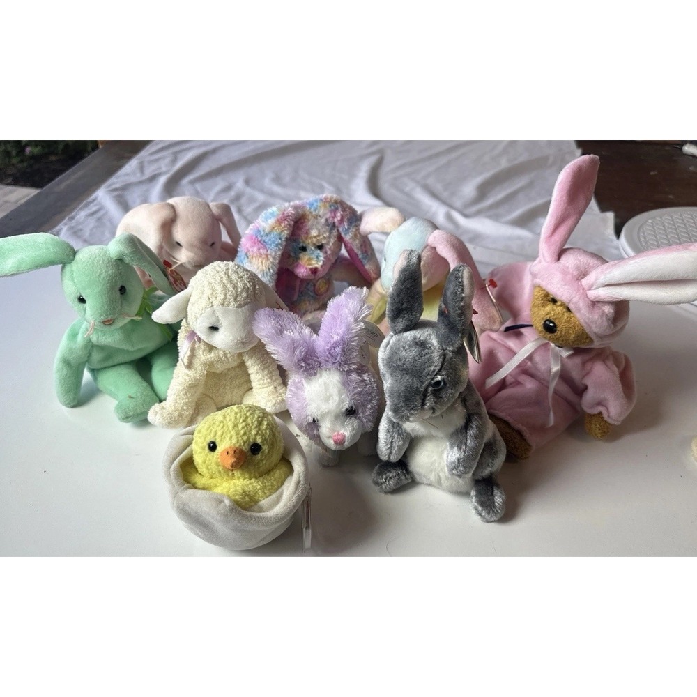 Ty Beanie Babies Easter Themed Most Are Tagged - Lot Of 9 (17-3)
